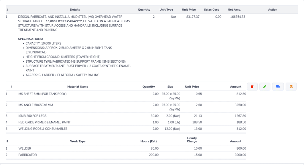 Quotation & Estimation Management